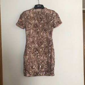 Forever 21 apricot sequence body con dress